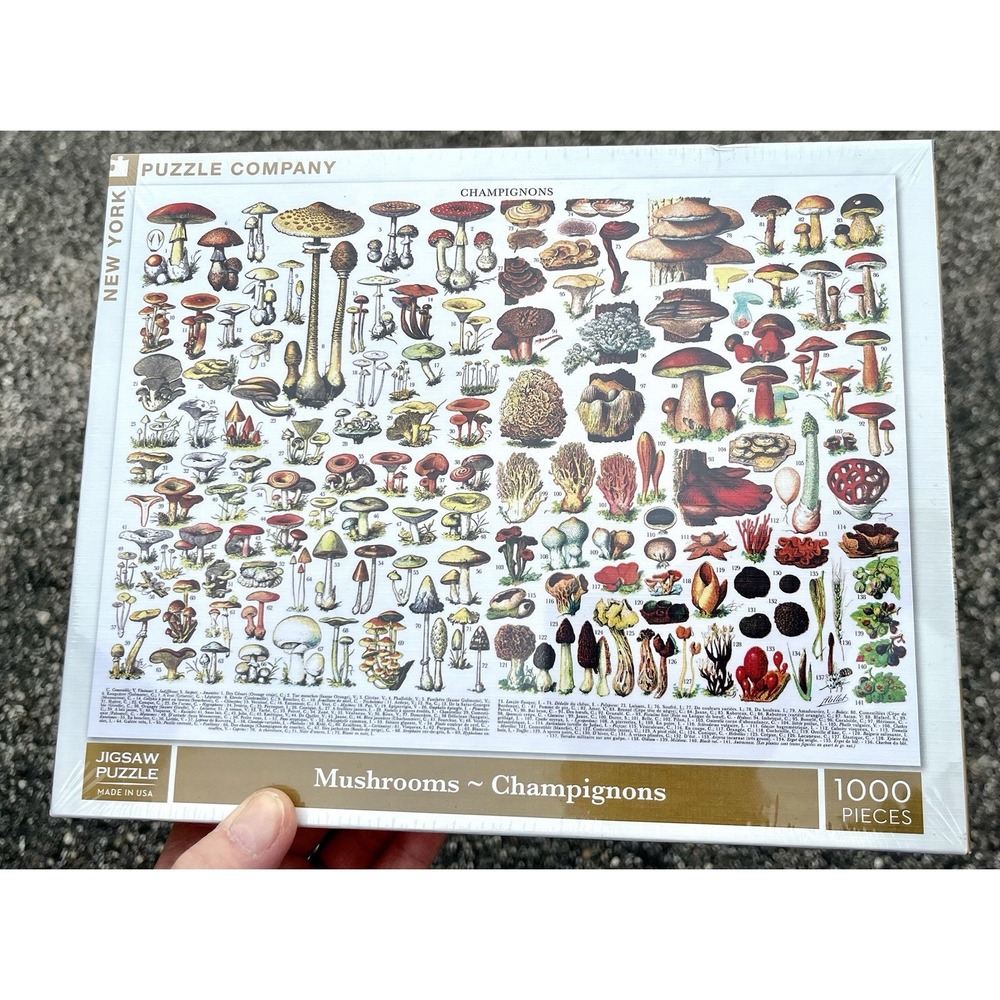 Mushrooms Champignons 1000 Pc Puzzle By New York Puzzle Company NEW Sealed 2016